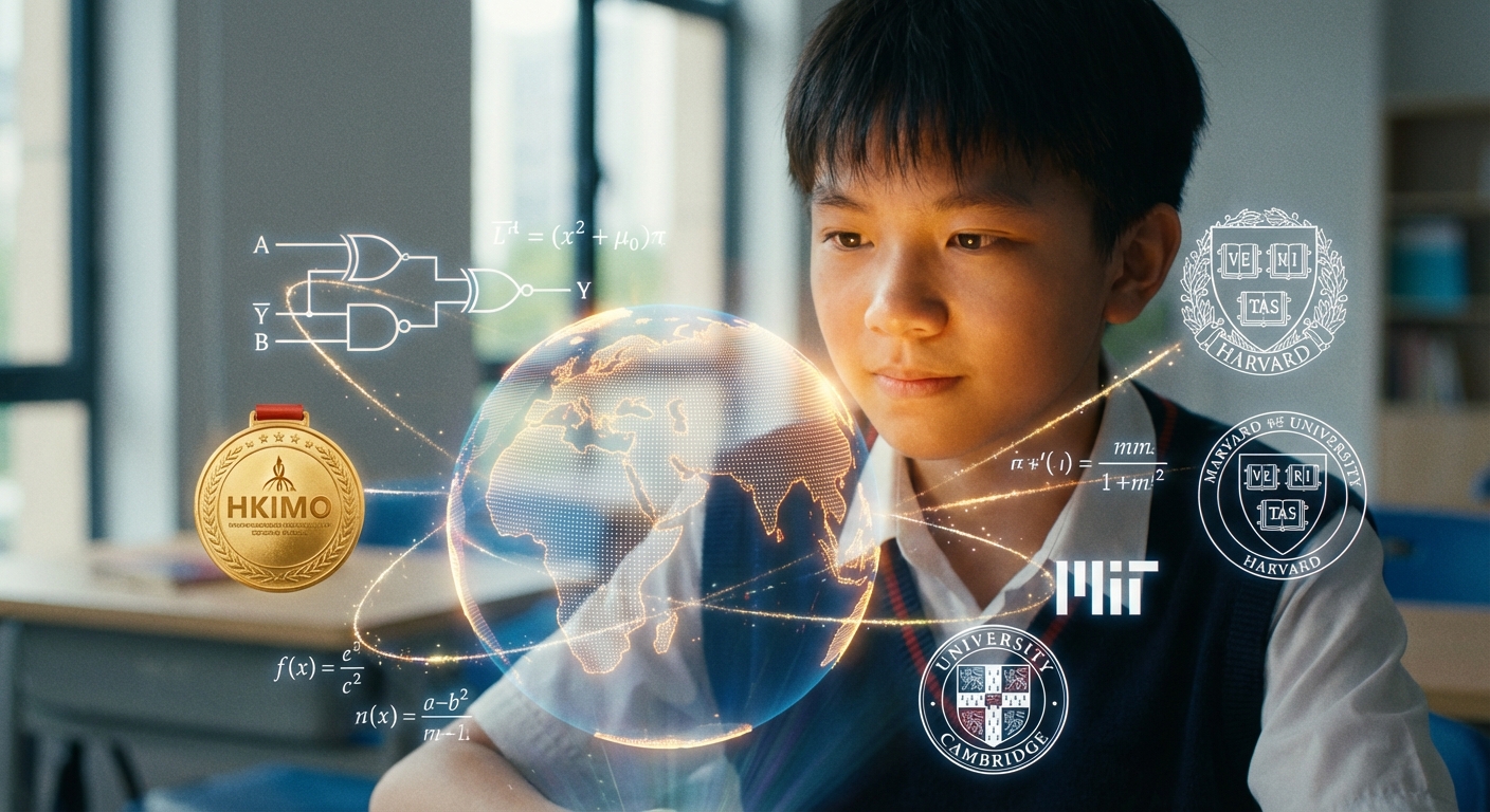 Học sinh nhận huy chương từ Kỳ thi HKIMO, tượng trưng cho những giá trị nhận được.