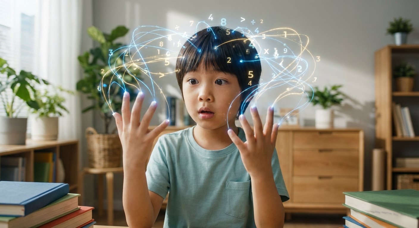 Giải thích Finger Math là gì qua hình ảnh bàn tay và não bộ